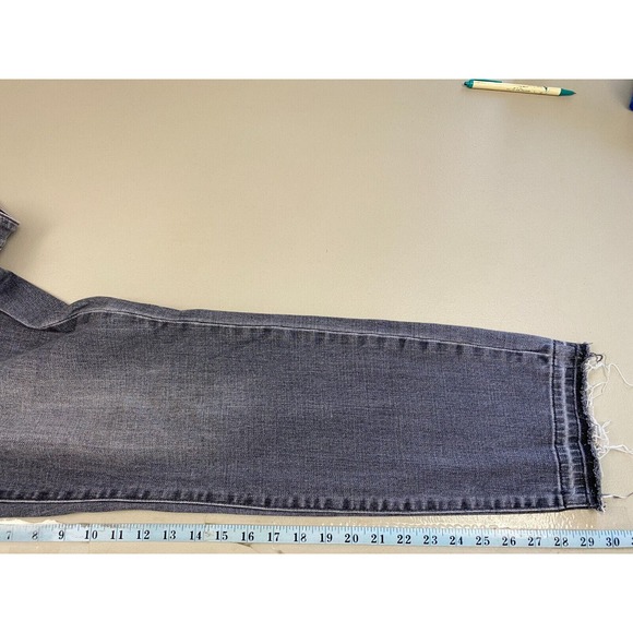 Talbots Size 10 Flawless Five Pocket Jeans Slim Ankle Raw Hem Gray Curvy 34x30 - Picture 13 of 16